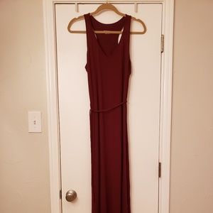Maroon Racerback Maxi Dress
